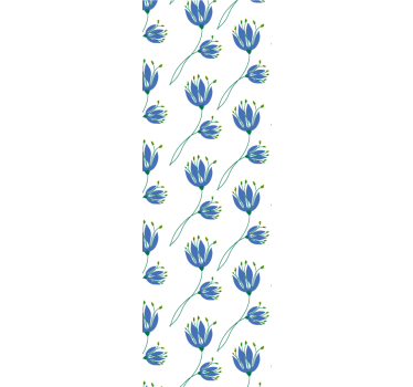 Carta da parati floreale motivi floreali blu - TenStickers