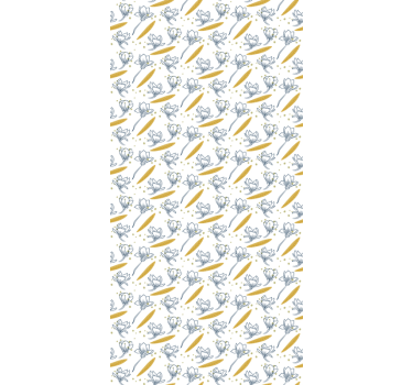 Carta da parati foglie fiori e foglie volanti - TenStickers