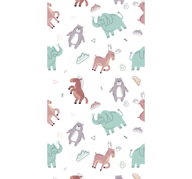 Carta da parati cameretta modello animali della foresta - TenStickers