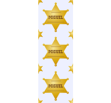 Carta da parati neonato stelle da sceriffo personalizzabili - TenStickers