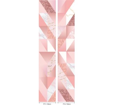 Carta da parati effetto marmo motivo geometrico rosa - TenStickers