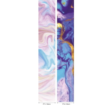 Carta da parati effetto marmo vortici fluidi colorati - TenStickers