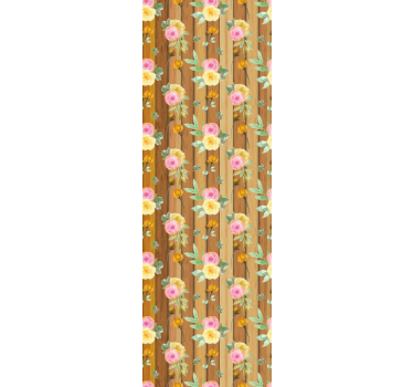 Carta da parati floreale strisce di fiori - TenStickers