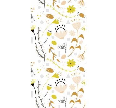 Carta da parati a fiori Fiori e punti disegnati a mano - TenStickers