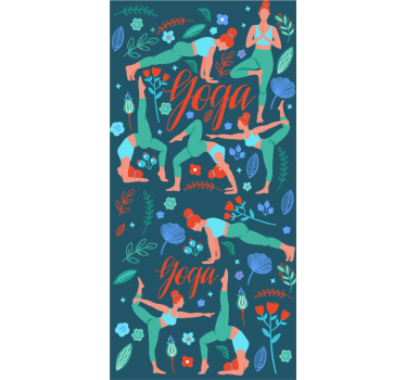 Carta da parati natura lo yoga pone l'illustrazione - TenStickers