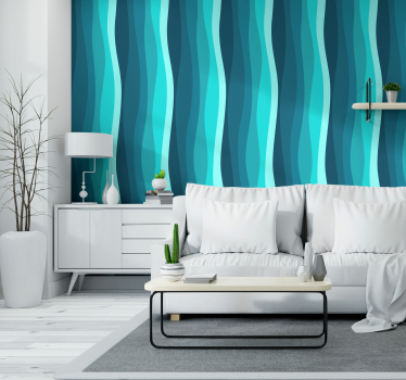 Carta da parati 3d onde curve dell'oceano - TenStickers