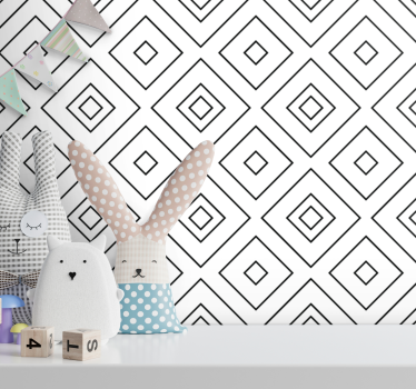 Carta da parati con rombi a linee - TenStickers