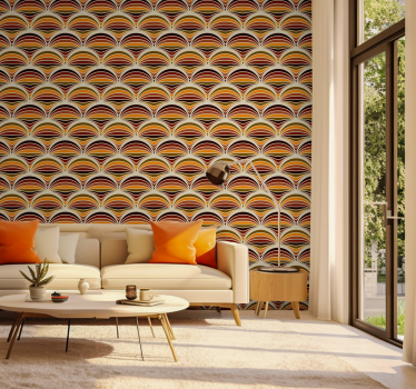 Carta da parati vintage texture motivo linee curve - TenStickers