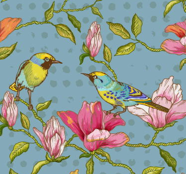 Carta da parati 3d fiori uccelli esotici - TenStickers
