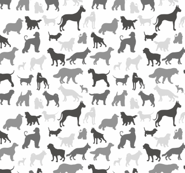 Carta da parati con sagome di cani - TenStickers