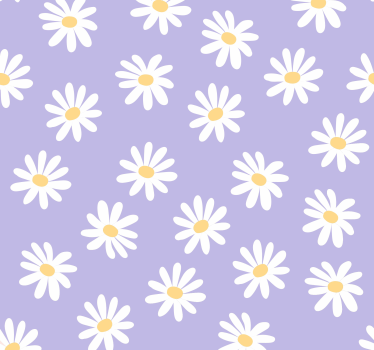 Carta da parati a fiori Fiori bianchi semplici su lila - TenStickers