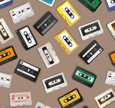 Carta da parati vintage texture motivo cassette rétro - TenStickers