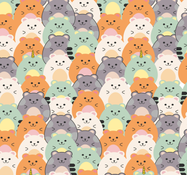 Parati moderni Criceti multicolori che mangiano - TenStickers
