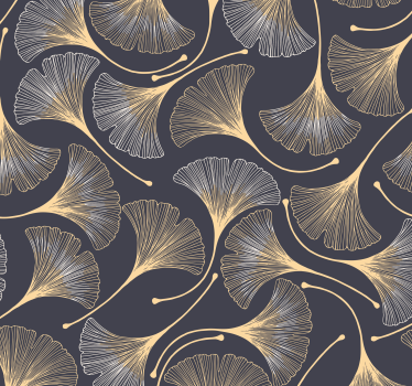 Carta da parati foglie modello elegante ginkgo - TenStickers