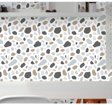 Carta da parati effetto pietra terrazzo grigio - TenStickers