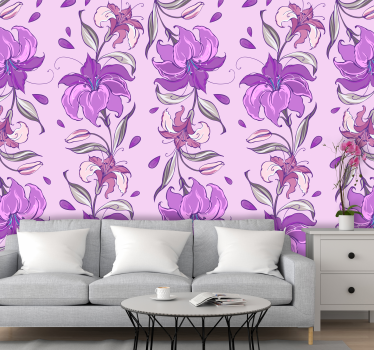 Carta da parati natura fiori rosa - TenStickers
