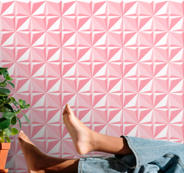Carta da parati 3d forme geometriche rosa - TenStickers