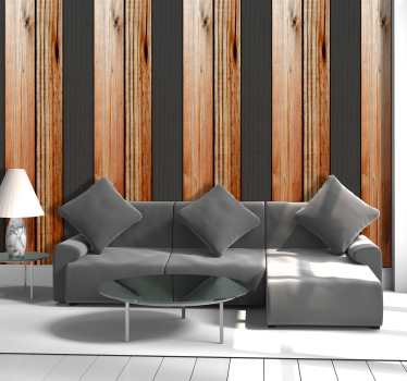 Carta da parati righe doppio legno - TenStickers