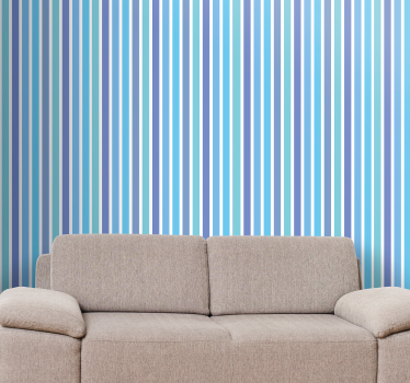 Carta da parati a righe verticali elegante motivo blu - TenStickers