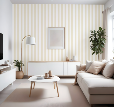 Carta da parati a righe verticali colore beige - TenStickers
