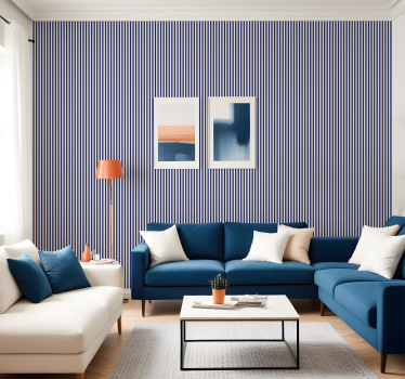 Carta da parati a righe verticali colore blu navy - TenStickers