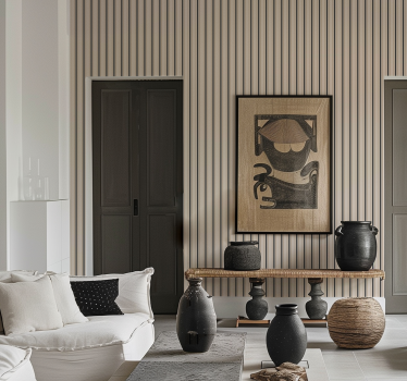 Carta da parati a righe verticali colori nero e beige - TenStickers