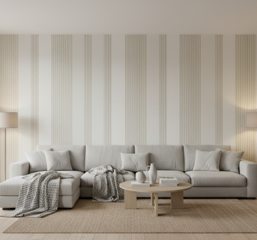 Carta da parati a righe verticali crema minimalista - TenStickers