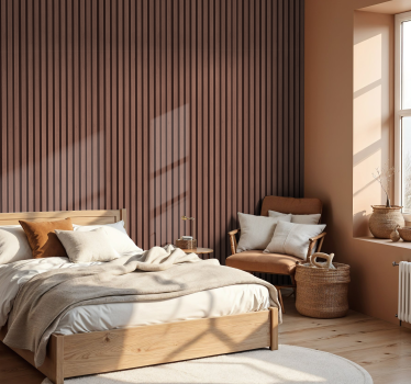 Carta da parati a righe verticali mocha mousse - TenStickers
