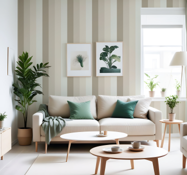 Carta da parati a righe verticali sfumature beige - TenStickers