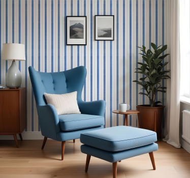 Carta da parati a righe verticali sfumature blu - TenStickers