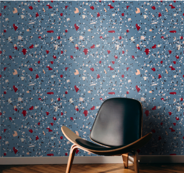 Carta da parati moderna texture imitazione terrazzo blu - TenStickers