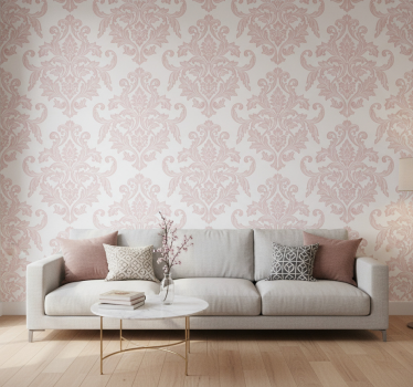 Carta da parati barocco damascato rosa paisley - TenStickers