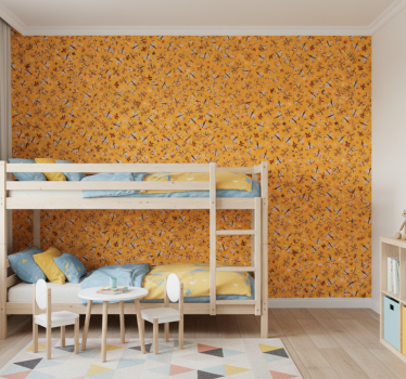Carta da parati cameretta design tradizionale giallo - TenStickers