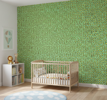 Carta da parati cameretta leopardo colorato su pistacchio - TenStickers