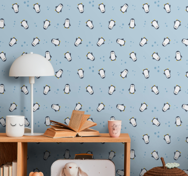 Carta da parati cameretta modello di pinguino giocoso - TenStickers