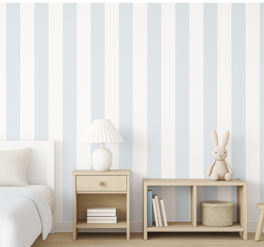 Carta da parati cameretta righe azzurro e bianco - TenStickers