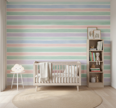 Carta da parati cameretta righe colorate soft - TenStickers
