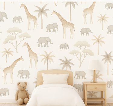 Carta da parati cameretta savana bambini - TenStickers