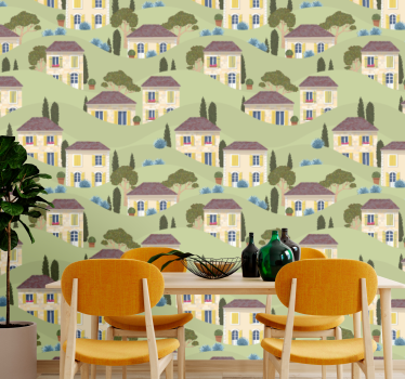 Carta da parati cameretta motivo villa di campagna - TenStickers