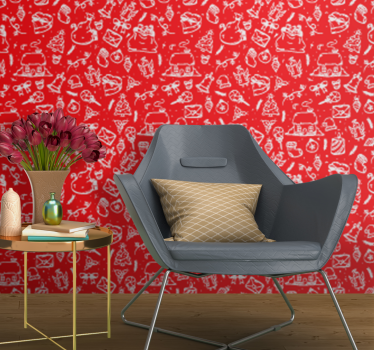Carta da parati natura motivo floreale rosso - TenStickers