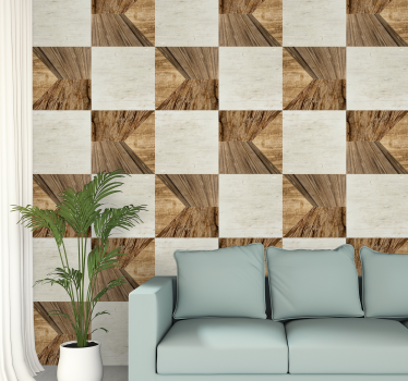Carta da parati effetto legno legno geometrico - TenStickers
