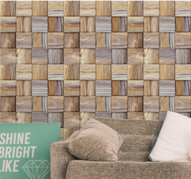 Carta da parati effetto legno legno intrecciato - TenStickers
