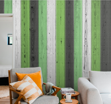 Carta da parati effetto legno motivo in legno a strisce - TenStickers