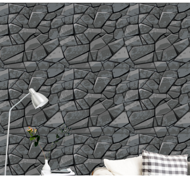 Carta da parati effetto pietra mosaico di pietra - TenStickers