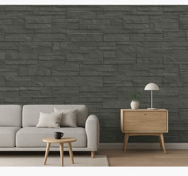 Carta da parati effetto pietra pietra ledge charcoal - TenStickers