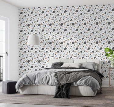 Carta da parati effetto pietra terrazzo grigio - TenStickers