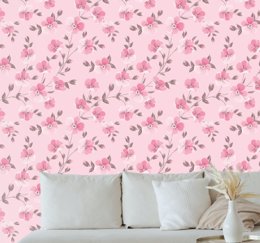 Carta da parati floreale composizione floreale rosa - TenStickers