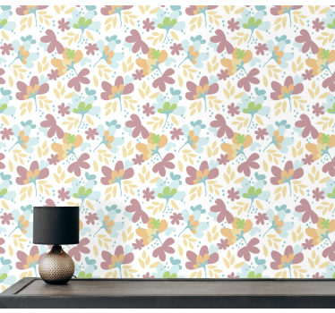 Carta da parati floreale decorazioni con motivi floreali - TenStickers