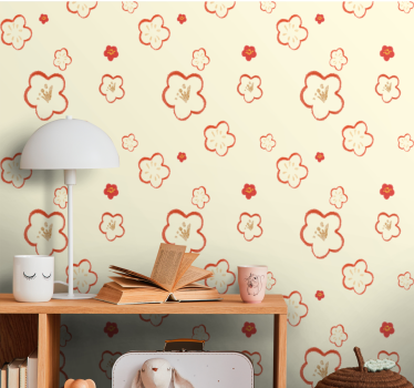 Carta da parati floreale delicati motivi floreali - TenStickers