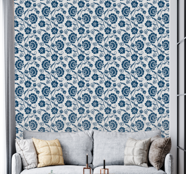 Carta da parati floreale design a vite floreale - TenStickers